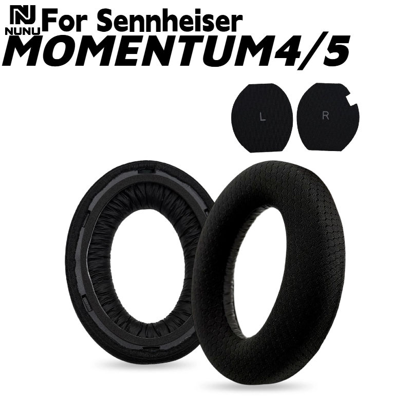 Sennheiser Headphone Momentum 4 - ゼンハイザー MOMENTUM 4、MOMENTUM 5 ヘッドホン用交換イヤーパッド。通気性の良いメッシュ素材のイヤーパッドカバー。バックル付き。
