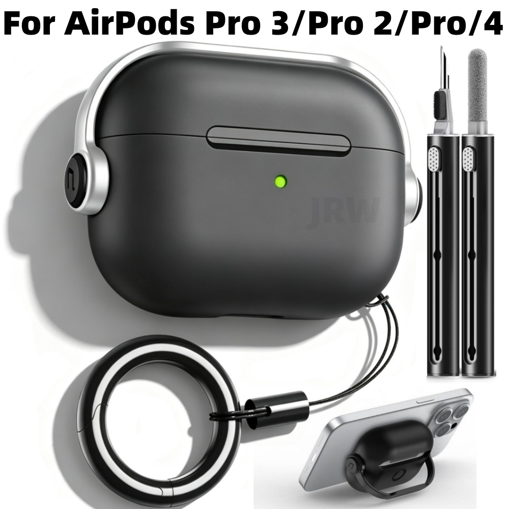 Anker Speaker Soundcore Boom 2 - AirPods Pro 3/Pro 2/4用スタンドロックケース付きキーチェーン付きミュージックボーイズデザイン耐衝撃保護ケースAirPods 4/Pro3/Pro用