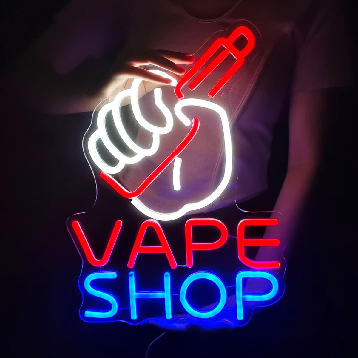 LED付き電子タバコのネオンサイン,タバコ,ビジネスストア, - Vaping Store のレビューと価格