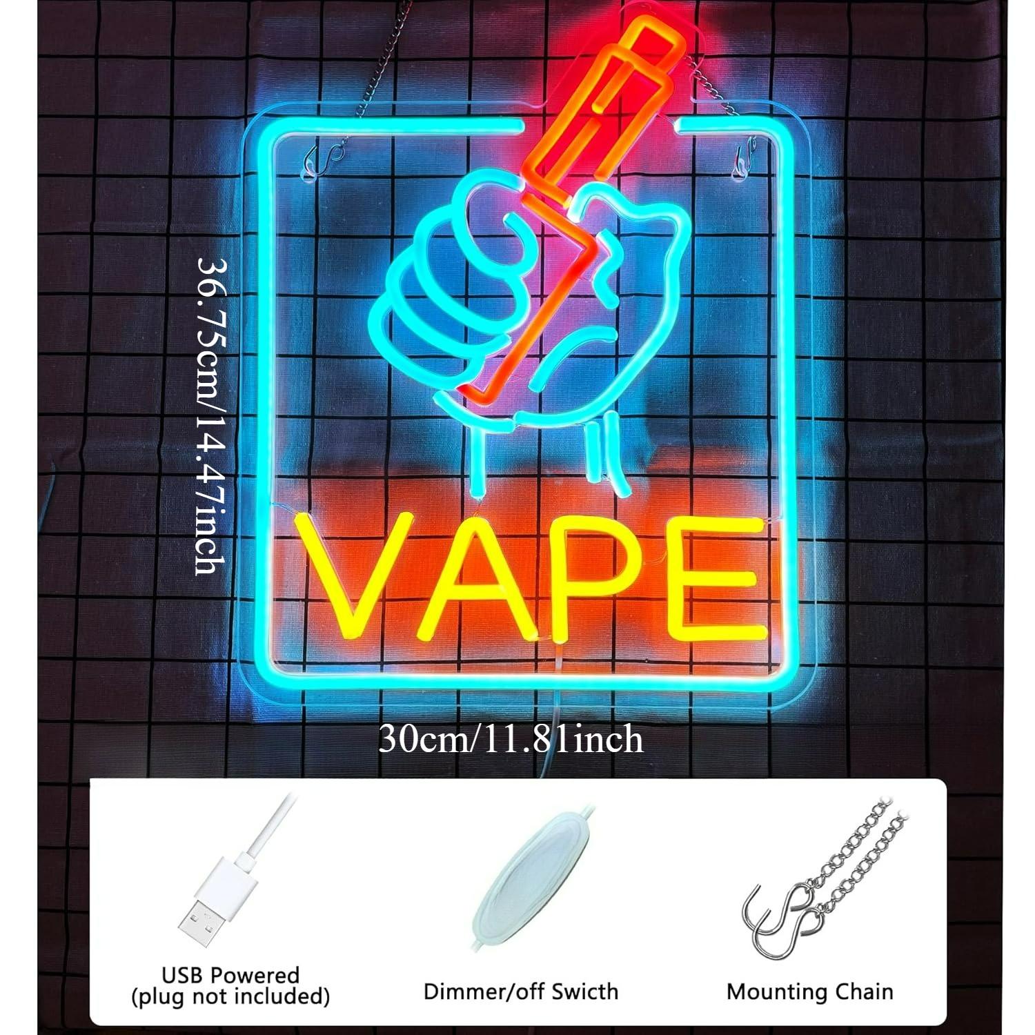 VAPE ネオンサイン USB調光式LEDライト。喫煙具店や - Vaping Store のレビューと価格